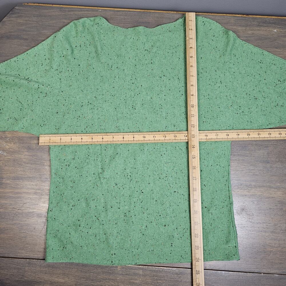 J Jill Green Knit Sweater Top Boat Neck Speckled Dolman Sleeves Women’s‎ Sz XS - Picture 6 of 6